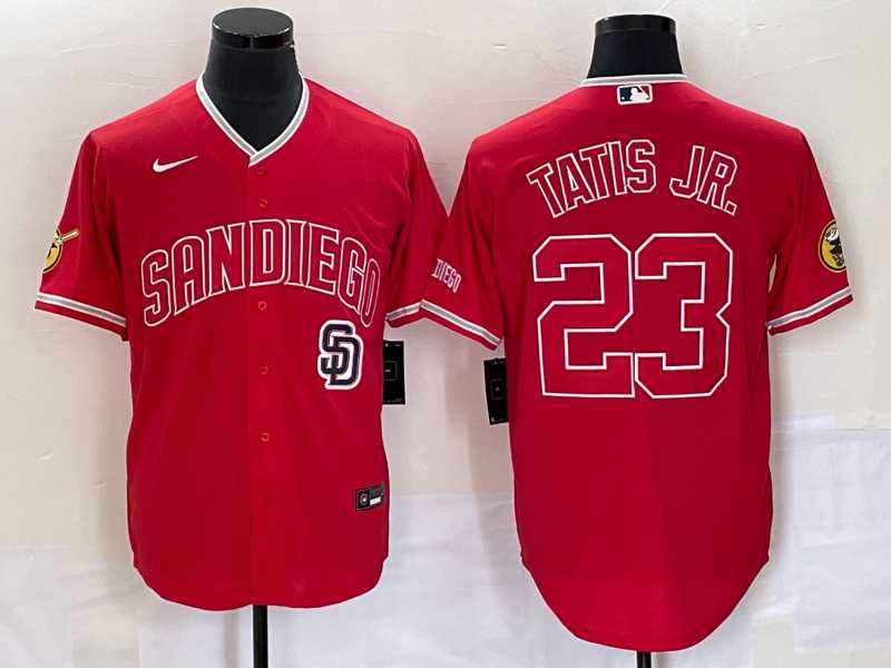 Men%27s San Diego Padres #23 Fernando Tatis Jr Red NEW 2023 Cool Base Stitched Jersey